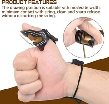 Traditional Bow Cowhide + Copper Thumb Ring Finger Guard Protector Gear Archery