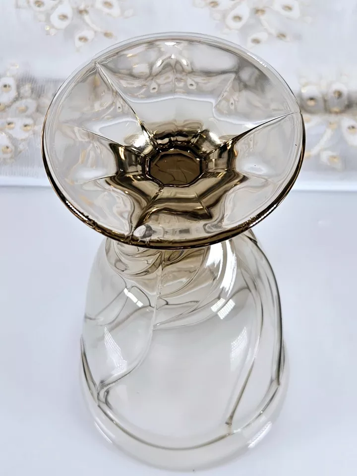 Juego de 8 copas de agua/té Noritake retiradas dulce remolino tawny con patas marrones  Foto 4 de 4