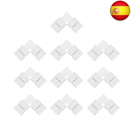 VIPMOON 10 paquetes 8 mm 2 pines Conector de tira de LED en forma de L,