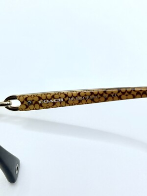 Coach HC 5054 Faina Satin Brown Dark Tortise Gold Glasses 