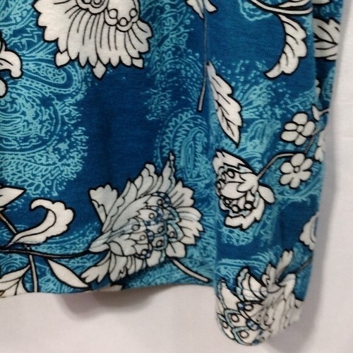 NWOT White Stag Floral Blouse Womens 4X Blue Artsy Festival Retro 90s Y2K Casual - Picture 4 of 10