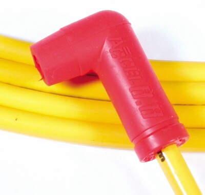 ACCEL Yellow Spark Plug Wire Set - 8.8mm Spiral Suppression with 90? Boots #8031
