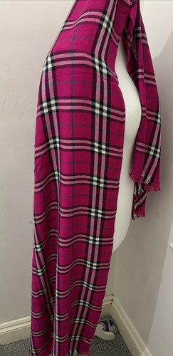 BURBERRY LONDON NOVA CHECK DEEP PURPLE CLASSIC VINTAGE DAMEN 100% KASCHMIR - Bild 9 von 12