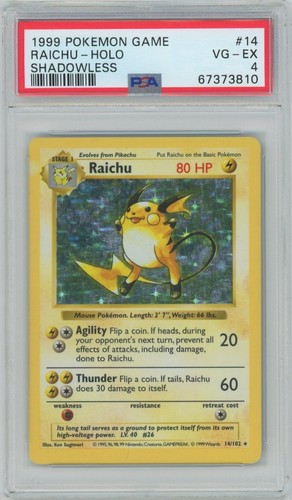 Raichu (Shadowless) graded PSA 4 for sale on eBay