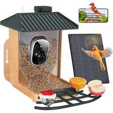 Osoeri OS-BC01 Bird Feeder with Camera Wood Grain Smart AI Identify Wild Bir