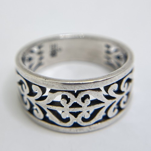 James Avery Sterling Silver Open Adorned Ring - Retired - Size 7.5