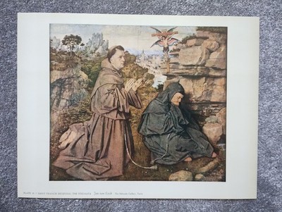 Heiliger Franziskus empfängt die Stigmata von Jan Van Eyck - Vintage Print - 1958