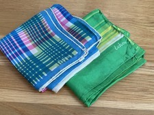 Vintage ECHO Silk Square Oblong Scarf Lot Hand Rolled Plaid  Stripes flawed 