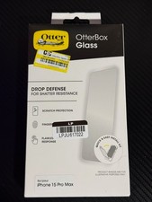 OtterBox Glass Screen Drop Defense Protector for Apple iPhone 15 Pro Max New