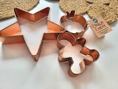 Wilton Copper Cookie Cutters Set Of 3 Assorted Shapes Vintage Kitchenware