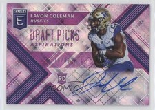 2018 Panini Elite Draft Picks Aspirations Purple 19/99 Lavon Coleman Auto 0c2