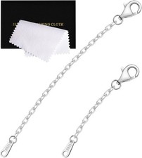 Sterling Silver Necklace Extenders for Women Silver Chain Extension Bracelet
