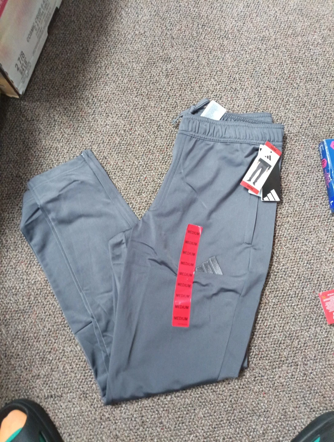 Adidas Men's Tricot Pants, Gray, Size M- KD 3637