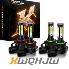 9005 9006 LED Headlights Kit Combo Bulbs 6500k High low Beam Super White Bright