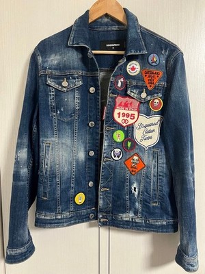 Dsquared2 Denim Jacket with Patch & Embroidery Men 44 Blue Used