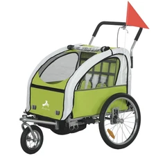 2-Rider 88lb Capacity 360 Swivel Bike Trailer Oxford Steel Construction