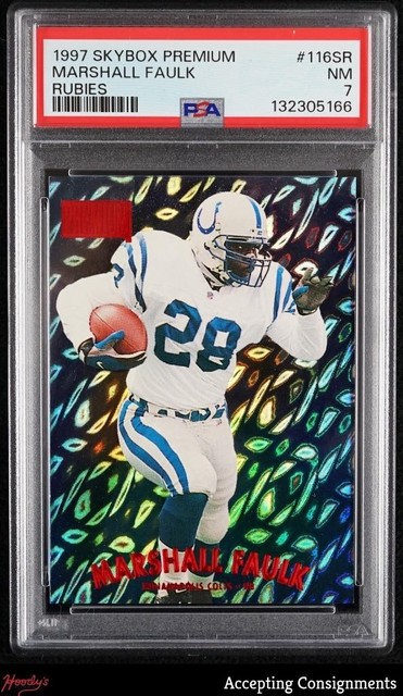 1997 SkyBox Premium Star Rubies #116 Marshall Faulk 41/50 Colts PSA 7 NM POP 2