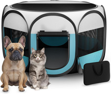 Portable Puppy  Cat PlayPen for Indoor, Oxford Fabric Foldable Kitten Pet Pl...