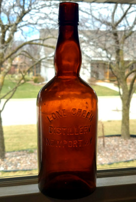 Antique LONE CREEK DISTILLERY - NEWPORT, KY. ca. 1900 Whiskey Bottle