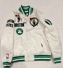 White NBA BOSTON CELTICS BOMBER JACKET PRO STANDARD Size 2XL Men's