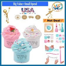 Scented Slime Kit 3 Pack Butter Slime Pink Watermelon White Ice Cream Ocean C...