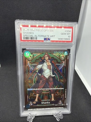2025 ONE PIECE OP11 A FIST OF DIVINE SPEED - SHANKS SP ALT ART ST16-004 - PSA 10