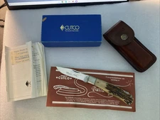 Vtg CUTCO 1882 Bullwhip Stag Knife "DD Edge" w/Sheath Box & Paperwork   #1-B