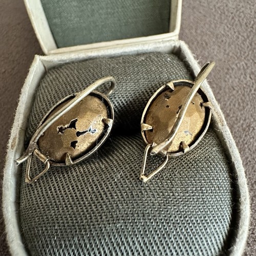 Vintage Earrings Silver 875 Crystal Soviet Era 1960s - Picture 8 of 11