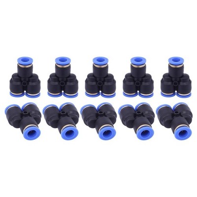 SNS Union Y 1/4'' x 1/4'' x 1/4'' Tube OD Air Push to Connect Fittings (Pack of ...