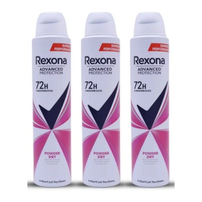 Rexona 3Pk Powder Dry Antiperspirant Deodorant 72h Sweat Odor Protection 200ML
