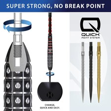 HARROWS QP QUICK POINTS HM VERSION Dart Points Black/Silver/Gold 26/30/35/40mm