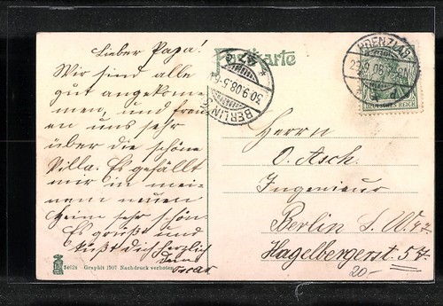 Prenzlau, Ansichtskarte, Ansicht der neuen Kaserne 1908 - Picture 2 of 2