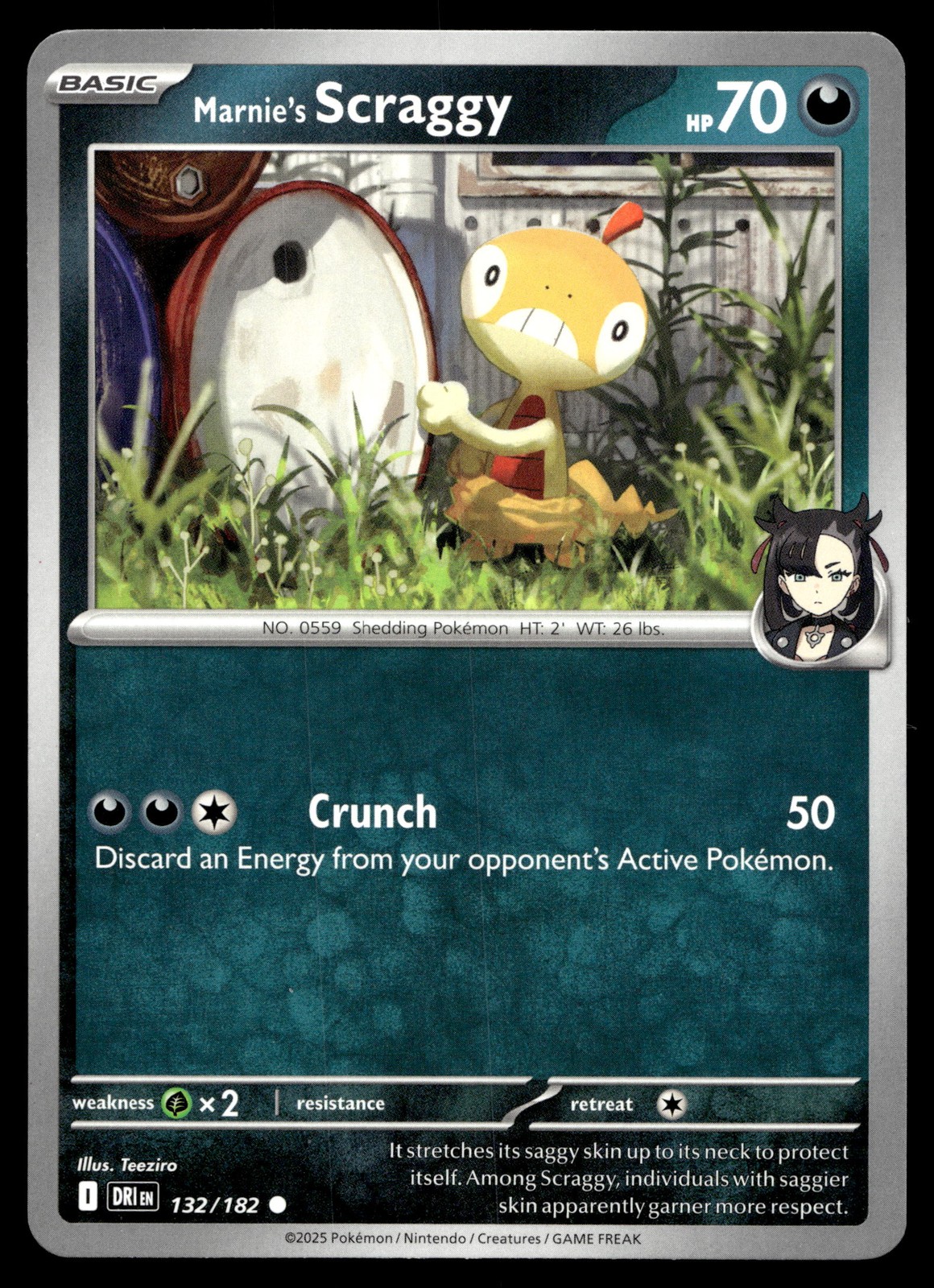 Marnie's Scraggy 132/182 Pokemon SV10: Destined Rivals Non Holo