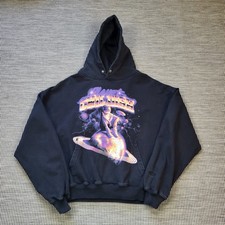 TGF Childish Space Force Hoodie Size M Black Graphic Print Oversize