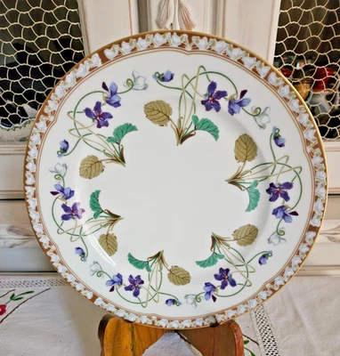 HAVILAND LIMOGES ASSIETTE EN PORCELAINE DECOR IMPERATRICE EUGENIE DIAMETRE 22 CM - Photo 1/4