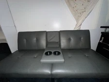 Convertible Sofa Bed Sleeper Modern Faux Leather Set of 2 Very good quality