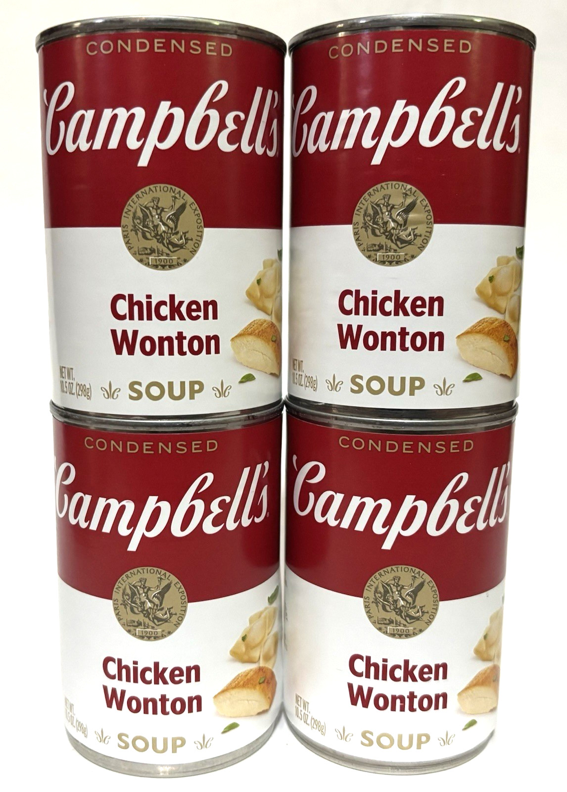 Sopa de pollo Campells Wonton lote de 4 latas 10,5 oz caducidad 3/2027