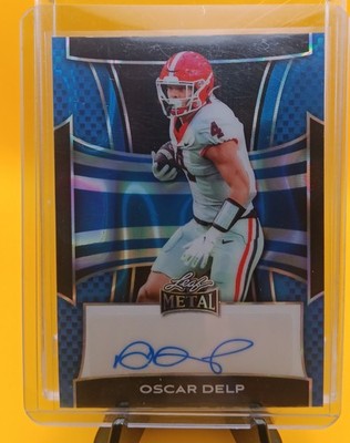 Oscar Delp 2025 Leaf Metal BA-OD1 7/12 Blue Lava Autograph Georgia Bulldogs JND