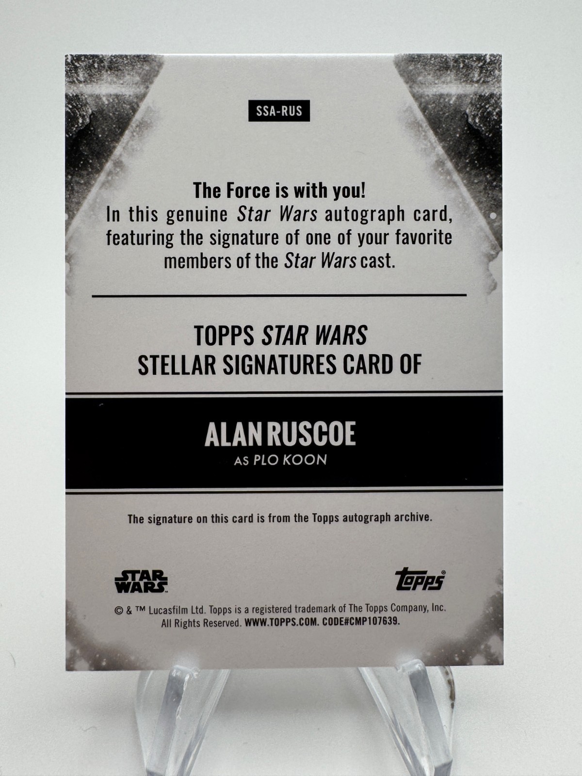 2025 Star Wars Smugglers Outpost ALAN RUSCOE as PLO KOON Stellar Signatures Auto view 2
