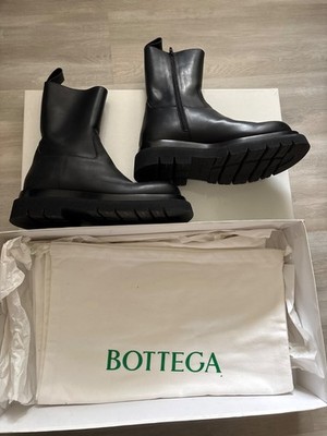 $1575 New Authentic Bottega Veneta Luxury Men's Black Leather Ankle Boots US 10