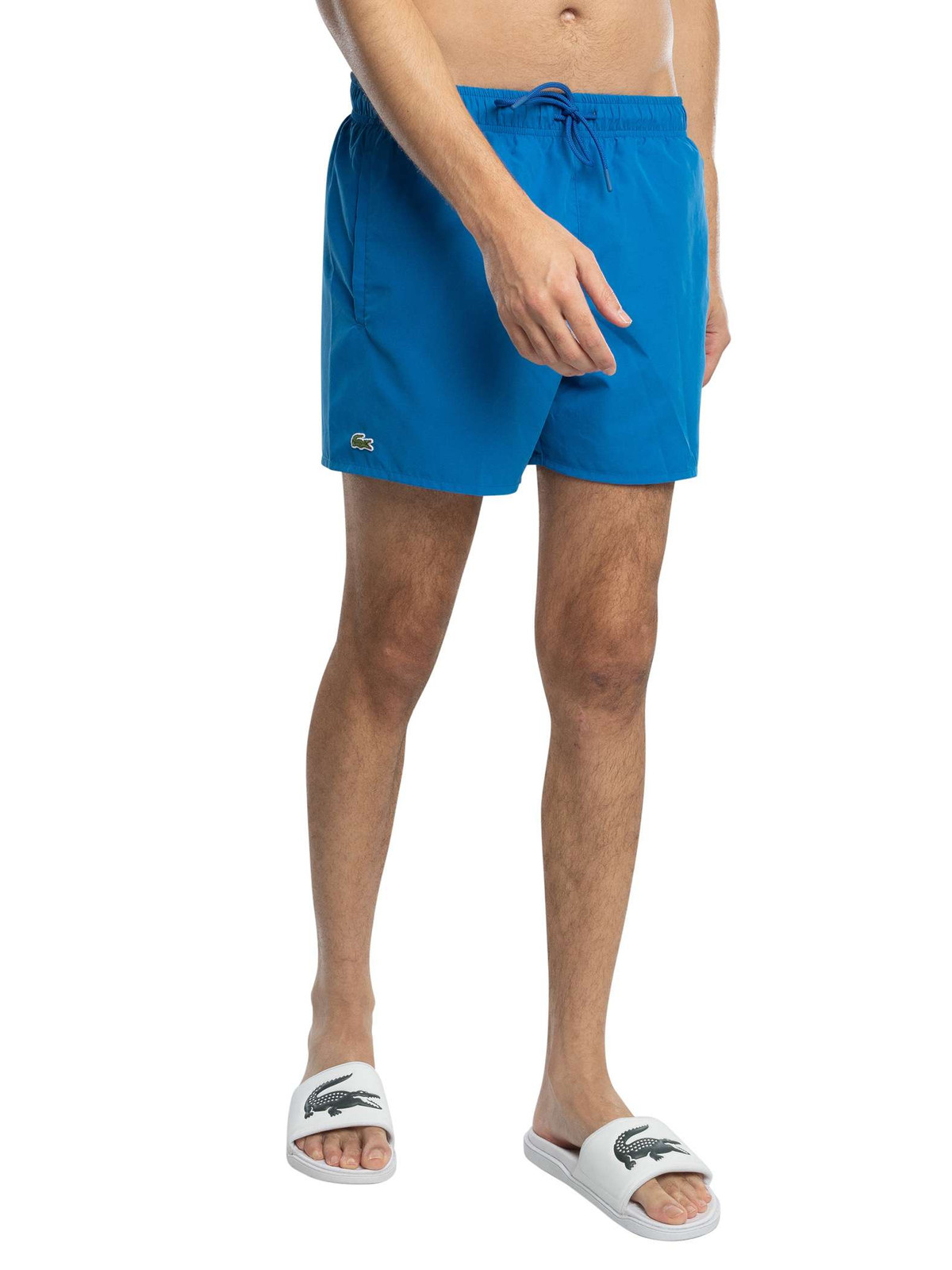 Мужские плавательные шорты с логотипом Lacoste синие 15290₽