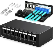 Enmane 8 Port Blank Keystone Patch Panel STP&UTP Compatible