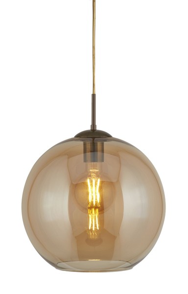 HäNgelampe Pendelleuchte Glas Ø 30 Cm E27 H: Max. 120 Cm Verstellbar Kugelschirm-image