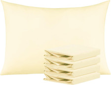 Queen Pillowcase Set - 4 Pack Brushed Microfiber 20X30 Pillowcases - Soft, Wrink