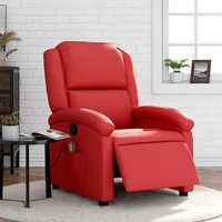 Massagesessel Elektrisch Rot Kunstleder Shiatsu Relax Sessel