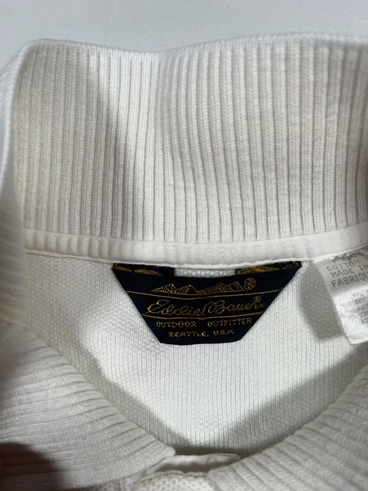 Camisa Eddie Bauer Para Hombre Extra Grande Blanca Henley Cuello Simulado 100% Algodón Informal Foto 3 de 4