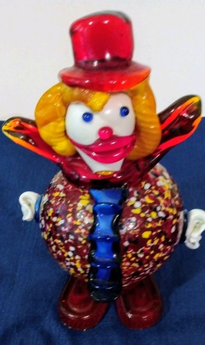 Vintage Murano Glass Fat Belly Round Clown Figurine Tiny Flaw