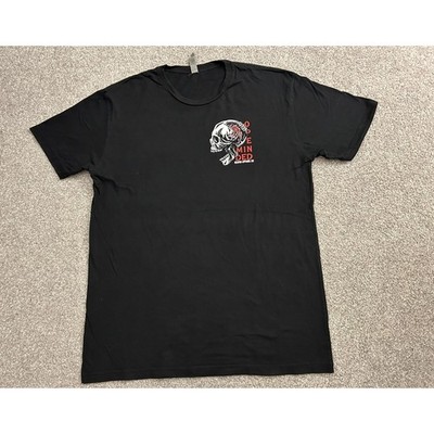 Reaper Apparel Co Skull Graphic T-Shirt Mens Large Black Excellent Open Minded