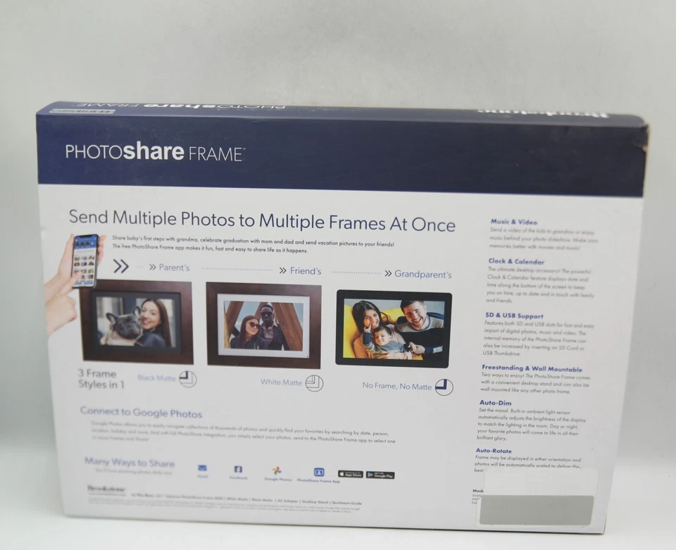 Brookstone PhotoShare Smart Digital Picture Frame 10.1” Black - Image 3 of 4