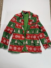 Suitmeister Christmas Red/Green/White Lined Woven 2-Piece Suit Teen M
